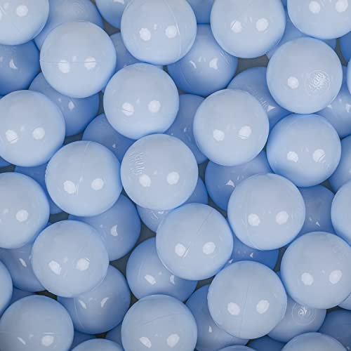 KiddyMoon 50 Balles/7Cm Balles Colorées Plastique pour Piscine Enfant Bébé Fabriqué en EU, Bleu Pastel