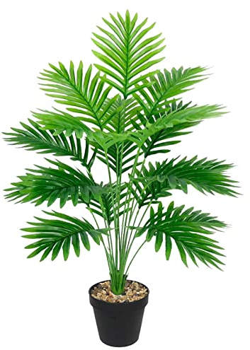 AIVORIUY Plantes Artificielles Arbre Artificiel Palmier Fausse en Plastique avec Feuilles Plante Tropical avec Pot 84CM Grande Plantes en Pot Vertes Décoration de La Maison Salon Moderne