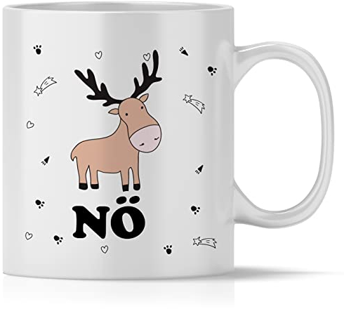 mindmonkeys® Tasse mit Spruch Noe Elch für Büro Arbeit Kollegen Freund Freundin zum Geschenk Geschnekidee zum Geburtstag Vatertag Keramik 300 ml