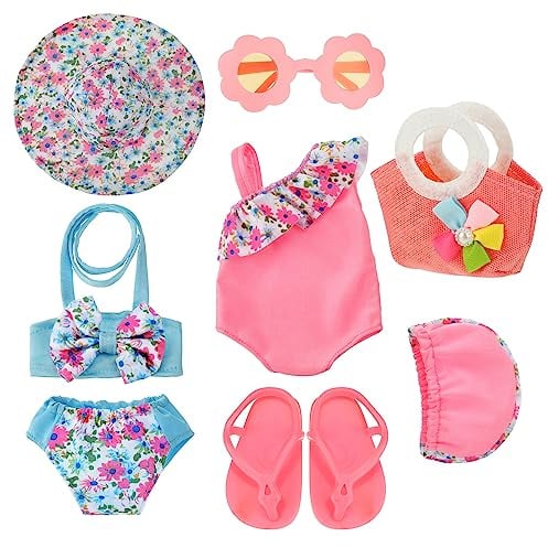 Kajaia 8 Pcs 18 Inch Doll Swimsuits Clothes and Accessories