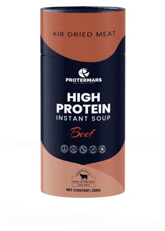 Protermars Instant Beef Soup, Low Carb, High Protein, Keto, Gluten Free, 12 Servings