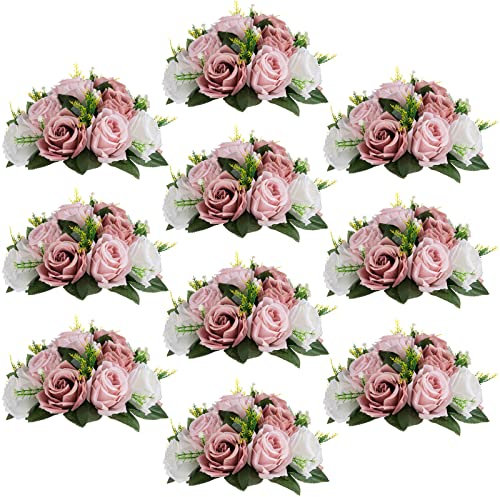 Sziqiqi Blumenaufsätze für Tische, rosa Kusskugeln für Hochzeit – künstliches Blumenarrangement, Mittelstück, Dekorationen, Flores Artificiales para Decoracion