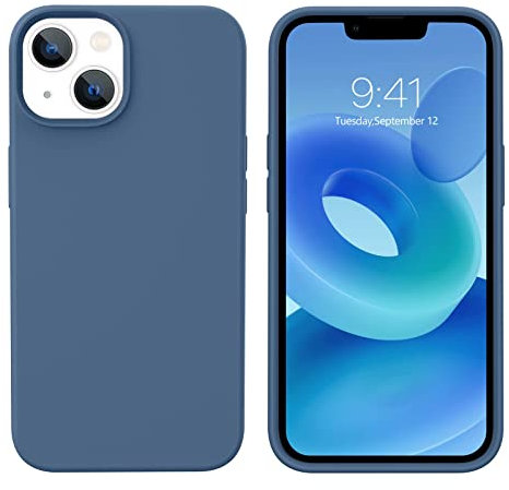 Atiyoo Soft IPhone 13 Silicone Phone Case, Anti Scratch and Drop Protection Phone Case, Silicone Upgraded Phone Case, Slim Shockproof Phone 13 Case, 6.1 inch, Navy Blue