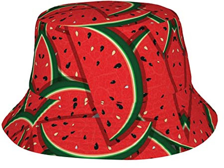 England Symbole Erwachsene Sonnenschirm Eimer Hut Eimer Hut Sonnenhut Outdoor Reise Strand Sonnenhut, Rote Wassermelone, Einheitsgr��e