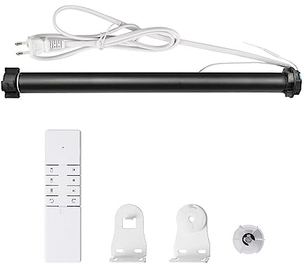 YoumiAi Smart Blinds Motor WiFi Rollomotor mit Fernbedienung für motorisierte Rollos,Smart Life/Tuya APP Steuerung,Alexa,für 38mm(1-1/2 Zoll) Rohre(Motor+1-Kanal-Fernbedienung)
