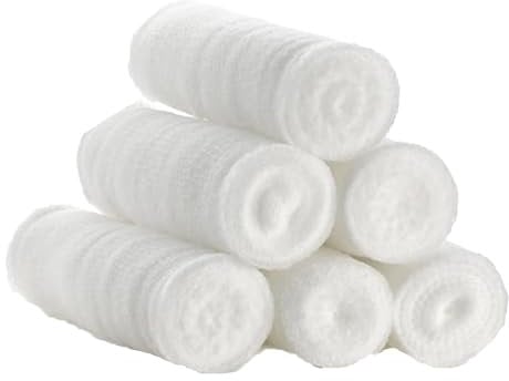 AOVNA 6 Rolls Cast Padding 2.7m Gauze Bandage Rolls Plaster Cloth Gauze Bandage for First Aid Sports Halloween Wrap Supplies (5cm)