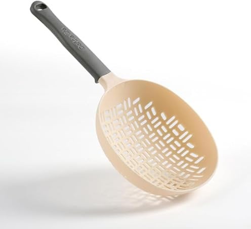Scoop Plus Colander, Spoon Drainer/Strainer, Scoop, Drain and Serve, Dishwasher safe (Gray)