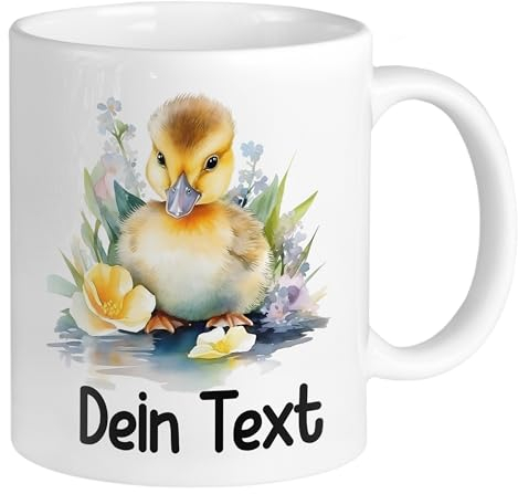 GRAZDesign Tasse à café pour bébé, motif de canard, en céramique, personnalisable, 330 ml
