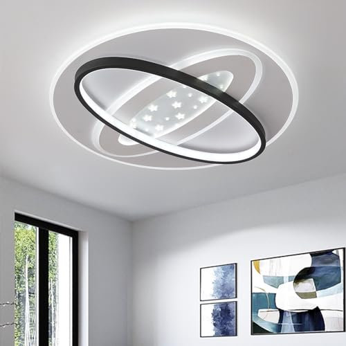 Natsen 75W Deckenleuchte LED Deckenlampe, dimmbar mit Fernbedienung, Runde Leuchte für Küche Diele Wohnzimmer Schlafzimmer Büro, Weiß (50 * 50 * 6cm)