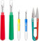 HXStar Nahttrenner, 4 Stück Nahtauftrenner mit Schutzkappe und Trimmschere,Profi Groß/Klein Saumtrenner Seam Ripper auftrenner für nähte und Geschenkpapier