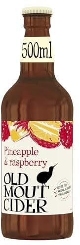 Old Mout Cider 500 ml Glass Bottle, 4% ABV Pineapple & Raspberry Flavour, Exotic Pineapple Blended with Raspberries, Suitable for Vegans, Vegetarians, Gluten Free, No Added Colour, Natural Flavours
