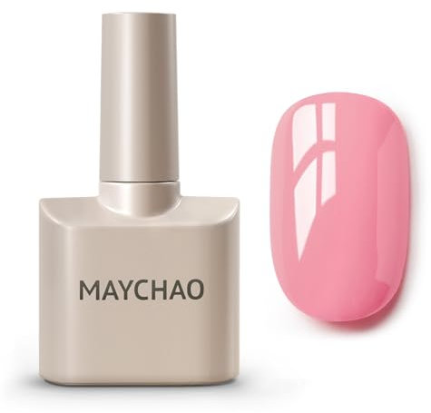 MAYCHAO 15ML Gel Nail Polish, Peach Pink Gel Nail Polish, Soak Off UV LED Gel Polish Nail Art Starter Manicure Salon DIY at Home, 0.5 OZ