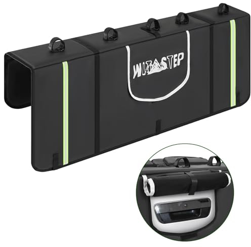 Heckklappenpolster für Mountainbikes, Upgrade-LKW-Heckklappen-Fahrradpolster mit reflektierenden Streifen und Werkzeugtaschen, MTB-Heckklappenpolster Pickup-Heckklappenabdeckung für 5 Fahrräder