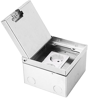 Kit de toma de piso, 16 A AC250 V, receptáculos de piso de acero inoxidable, toma de piso empotrada con enchufes dobles estándar de la UE, enchufes de piso para tomas de corriente