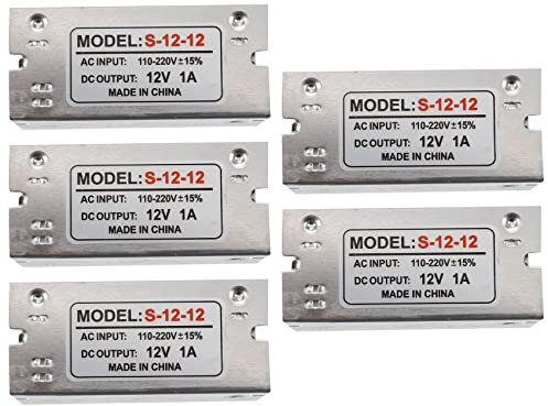 ISTOVO 5X Fuente de Alimentacion de Transformador de Tension AC 110/220V A DC 12V 1A Plata