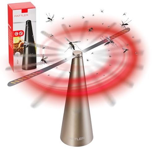 PATTLER® Fliegenwedler - Gold | Fliegen Abwehr für den Tisch | Insektenschutz Draußen und Innen | Terrasse und Garten - Fliegen, Mücken und Wespen dauerhaft vertreiben - 1 Stück