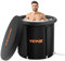VEVOR Bañera de Hielo de 900 x 750 mm para Terapia de Agua Fría para Deportistas, Piscina de Inmersión Portátil para Exteriores con Barril de Hielo para Recuperación, 370 L con Cubierta, Negro