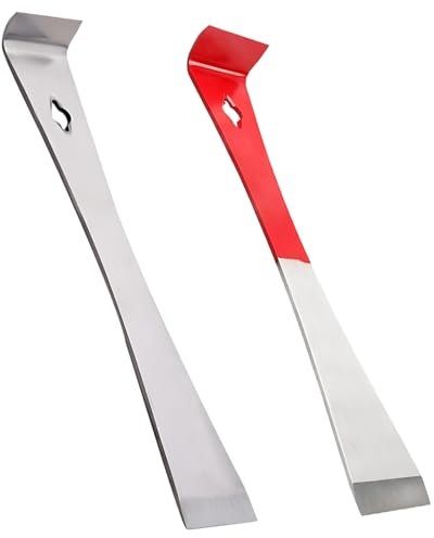 Pry Bar Scraper Set,2 PCS Stainless Steel Baseboard Removal Tool with Hanging Hole for Kitchen Remodel Scraping Pulling Lifting