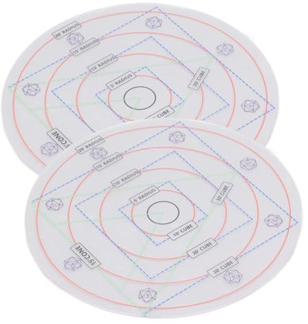 Spell AOE Damage Template 20ft 15ft 10ft 5ft Radius Acrylic DND Marker Tabletop RPG Gaming Accessories 2pcs AOE Damage Template Visualize Round Shaped