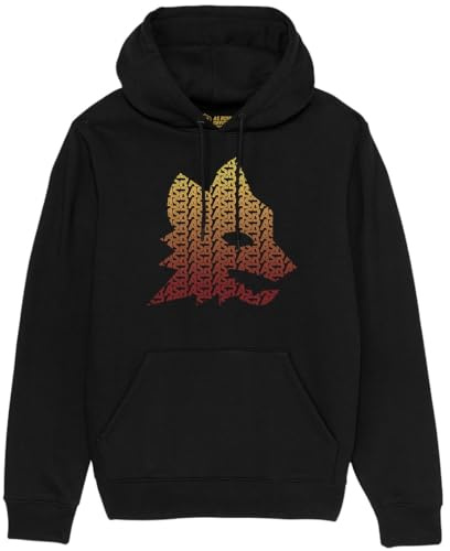 AS Roma Felpa Lupetto Stampato, Nera, S