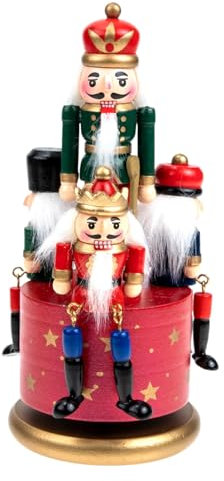 CAXUSD Carillon in Legno A Forma Di Schiaccianoci Decorativo Per Casa Suono Melodico Natale