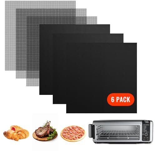 for Ninja Foodi Reusable Air Fryer Liners 12x12inch, 3x Air Fryer Liners+3x Mesh Sheets, Baking/Grill/Microwave, 450°F Square Oven Liners for Ninja SP101/SP201/SP301/SP351 Air Fryer Accessory