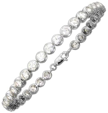Zeeme Armband 925/- Sterling Silber rhodiniert 19,5 cm Zirkonia