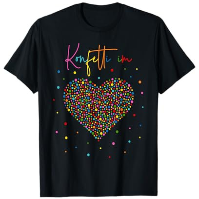 Konfetti Herz Fasching Kostüm Karneval - Konfetti im Herzen T-Shirt