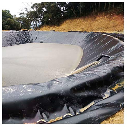 Bâche flexible préformée pour bassin à poissons - 6 x 7 m - Membrane imperméable pour grands bassins à poissons et étanche - Noir - 0,3 mm d'épaisseur