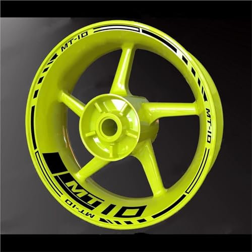 Adesivi per Cerchioni Strisce Adesive per Cerchi Moto per Yamaha MT-10 MT10 MT 10 Adesivi Riflettenti per Cerchi Adesivo per mozzo Ruota(Colore 18)