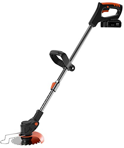 Tagliaerba a Batteria da 1800 W, Portatile, Elettrico, rotativo, Leggero e Resistente, con Batteria da 6000 mA, Altezza Regolabile