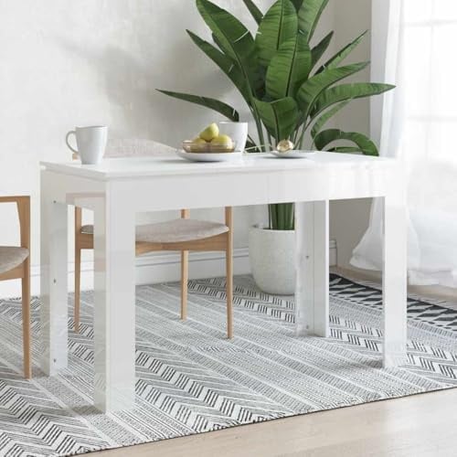 QZZCED Esstisch Hochglanz-Weiß Vielseitiger Esstisch Tafel für Küche 120x60x76 cm Holzwerkstoff