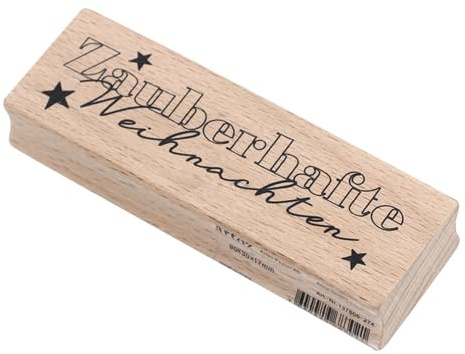 Artoz Holzstempel 'Zauberhafte Weihnachten', 90 x 30 x 17mm, Buche