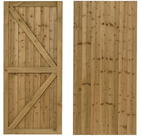 FO Ltd Building Supplies Featheredge Wooden Garden and Side Gates, Fully Framed and Capped H-1800, W-850, Natural Green Finish