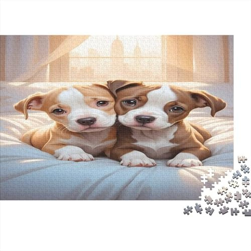 Gemütliche Hunde Szene 1000 Teile Papier Puzzle für Erwachsene Entspannung Intelligenztraining Niedlicher Hund Deko 38x26cm/1000pcs