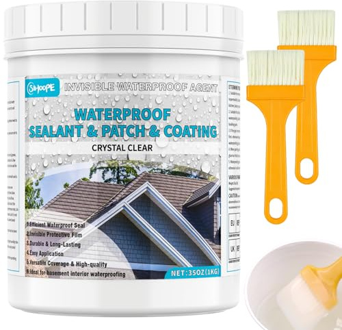 Agente Impermeabilizzante Trasparente 1KG – Sigillante Liquido Anti Perdite Invisibile, Rivestimento Impermeabile per Interni ed Esterni, Protezione per Tetti, Pareti, Docce, Legno, Tubi e Balconi