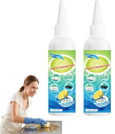 Cleansing Milk Heavy Oil Stain Cleaner, Fresh Scent Fast Acting Concentrated Creamy Multi-Surface Degreasing Lotion, Cookware Baked Grime Cleansing Emulsion, Daily Household Baked Grime Cleaner (2PCS)