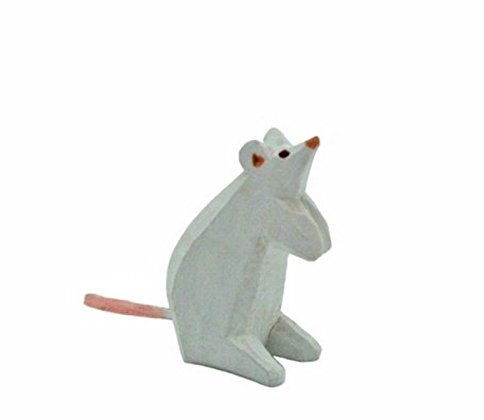 Lotte Sievers-Hahn weiße Maus Krippenfiguren mit Baumwoll-Beutel