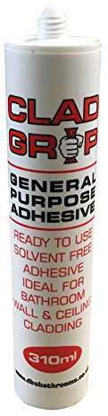 Clad Grip Adhesive Tube For Bathroom Cladding & Ceiling Panels Qty 1 Tube 310ml By DBS