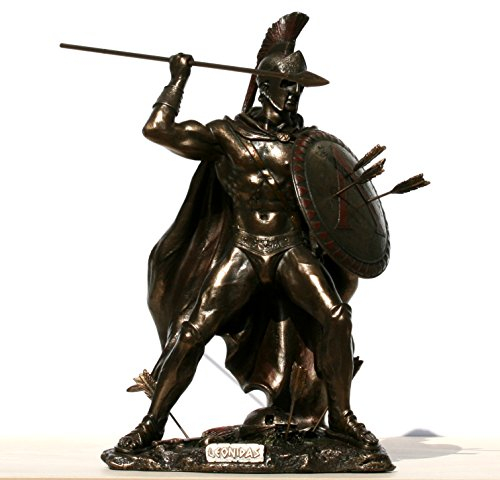 VERONESE Skulptur, griechischer König Leonidas, Bronze-Finish, 25 cm