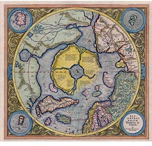 Meishe Art Poster Kunstdrucke Weltkarte Karte der Welt Globus Weltweit Atlas Nordpol Überblick Arktisch Übersicht Club Büro Startseite Alte Plakatdruck Jahrgang Plakate Drucken Wand Dekor