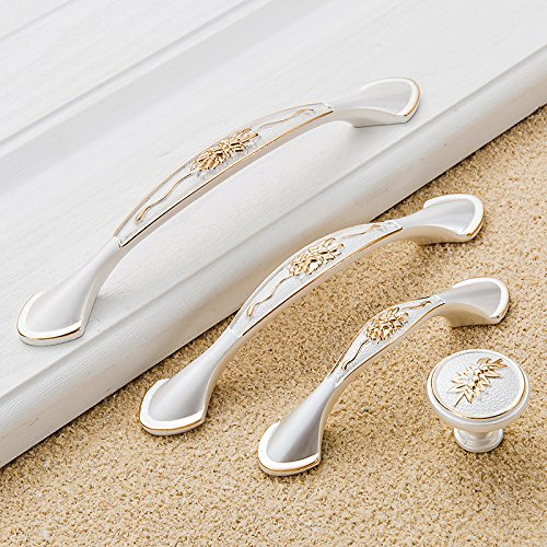Voleseni™ Griffe Möbelgriffe Möbelknopf Schubladengriffe Relinggriff Handgriff Griff für Küche Schublade, Tür, Schränke,Hause Büro Dekoration (96mm, Silber&Gold)
