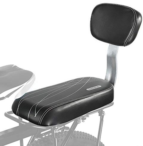 CHUCKSSS Fahrrad-Rücken-Sitze MTB PU Leder Soft Cushion Rückkissen Rücksitz Seat Kinder Seat mit Rückenlehne. Weicher Thick Sponge Backrest komfortabel für Kinder oder Erwachsene(Schwarz)