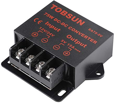 DC-DC Downdown-Wandler SUPERNIGHT 12V 24V auf DC 5V 15A 75W Spannungswandler Downdown-Modul DC Step Down Transformator Converter