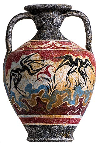 Antike Griechische Minoische Amphore Frühling Handgemachte Keramik Keramik Vase Medium