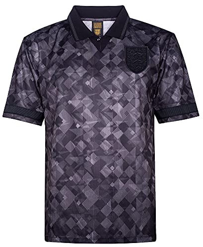 Score Draw England 1990 Out Retro Football Shirt Black XX-Large Polyester