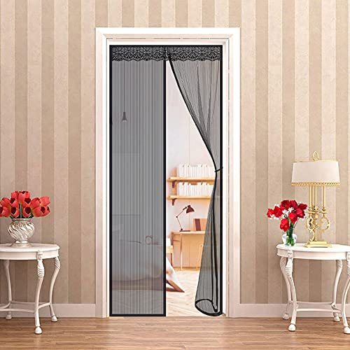 WEIZON Zanzariera Magnetica 130 x 230 cm Magnetica per Zanzariera, Zanzariere su Misura Chiudi Automaticamente Totalmente Magnetica per Porte d'IngressoPorte Cortili - Nero
