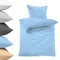 Lavea Bettwäsche 155x220, 2-teilig, Delphinblau, Serie Jasmin - kuschelig weich - 1x Bettbezug + 1x Kissenbezug 80x80 - Ganzjahres Bettwäsche-Sets
