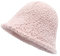 Damen Winter Kuppel Wolle Fischerhüte England Stricken Warm Solide Fedora(Sherpa Rosa)