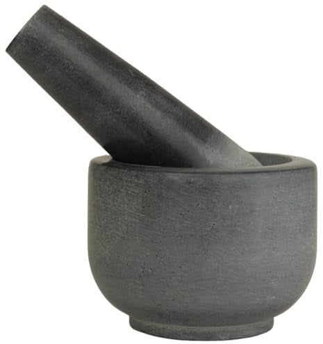 KC KULLICRAFT stone Mortar and Pestle, for Grind Spices, Powder Pesto, Mash Herbs, Crush Pills, Regular Size (3.75X2.75 Mortar, 5 X1.5 Pestle)